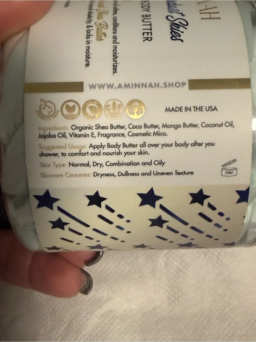 Aminnah “Stardust Skies” Whipped Body Butter! LIMITED EDITION NEW